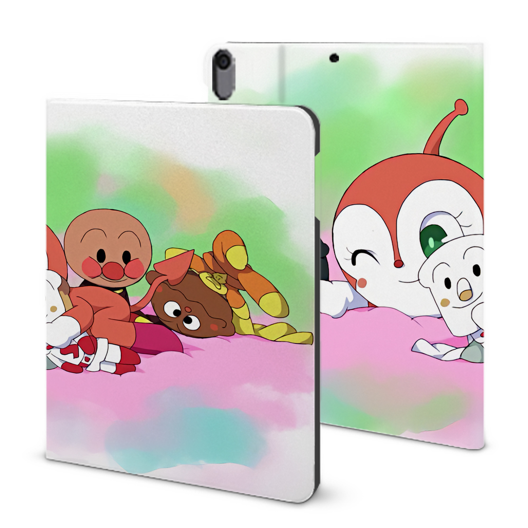 （画像用） アンパンマン Anpanman IPad ケース ブック型 PUレザー TPU 耐衝撃 軽量 薄型 ペン収納なし 全面保護 IPad 各モデル対応